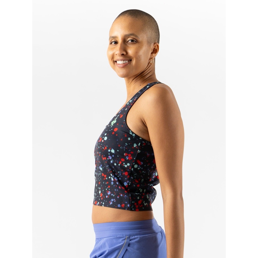 NEW Rabbit Running Go Time Crop Stretch Limo Splatter Women Large Workout Yoga - Picture 5 of 16